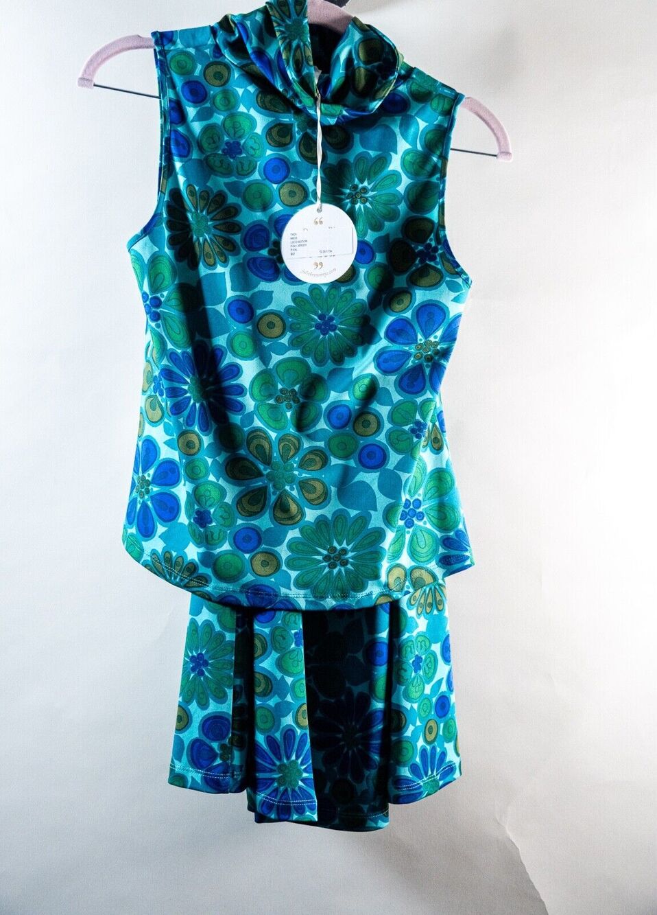 NWT Julie Brown Women's Top A-line Skirt Set Blue Green US Size 2 and Small